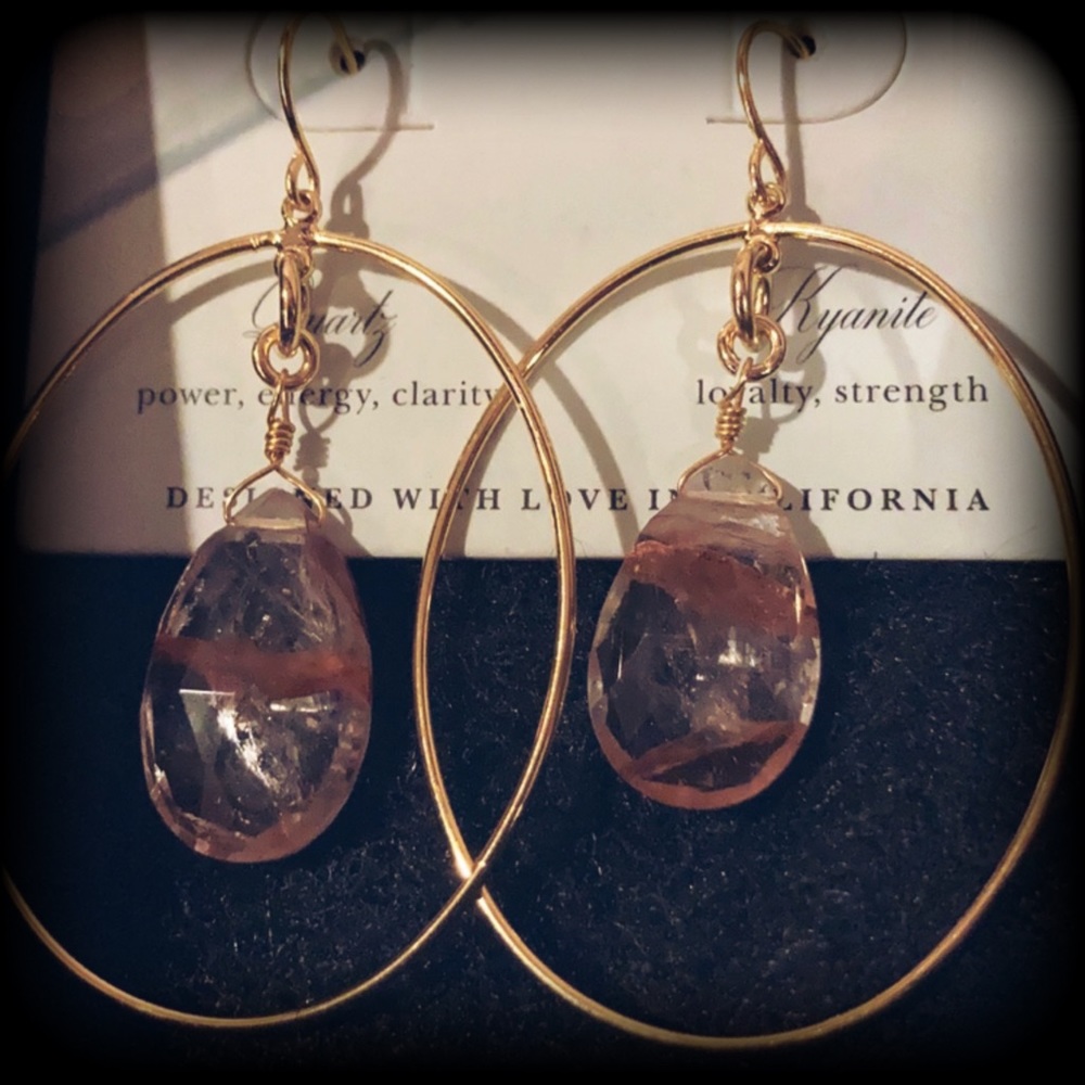 LUNA NORTE 14K GOLD PLATED STERLING SILVER EARRINGS - Picture 5 of 6